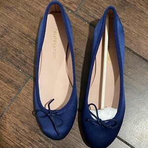 Bloomingdale's Navy Blue Ballet Flats